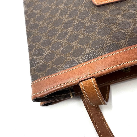 Celine Macadam Tote Bag – Vintage Monogram Canvas Cabas with Leather Trim - Picture 5 of 10
